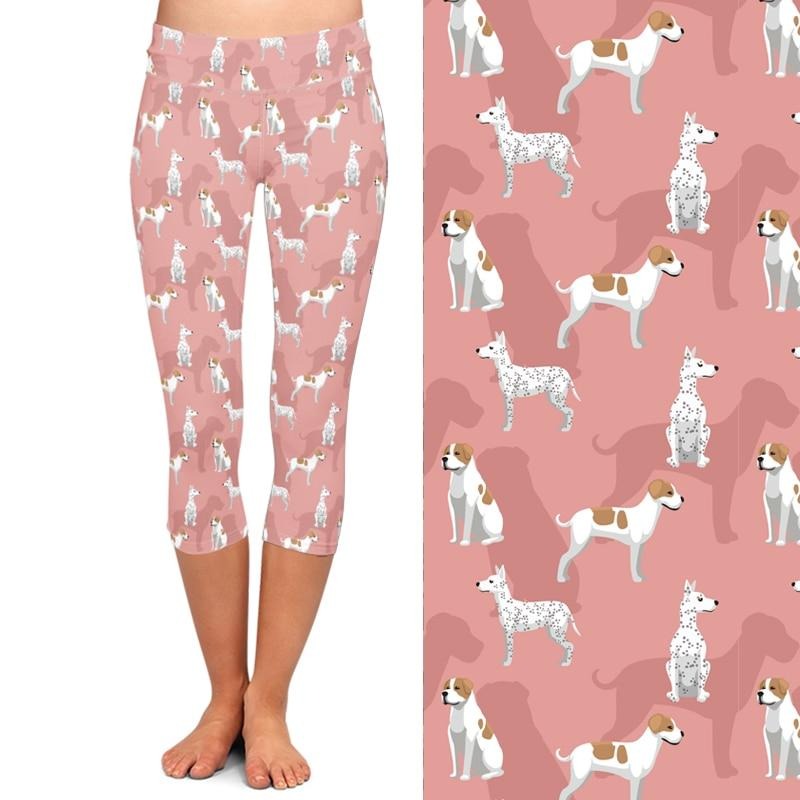 Womens Leggings, Dog Capri Leggings