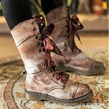 Load image into Gallery viewer, Ladies New Mid-Calf Retro Fold-Down Vintage Boots