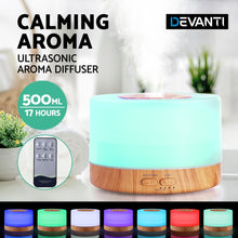 Load image into Gallery viewer, Devanti Aroma Diffuser Aromatherapy Light Wood 500ml