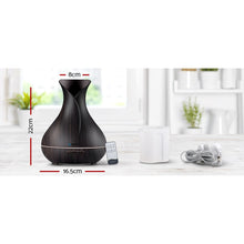 Load image into Gallery viewer, Devanti Aroma Diffuser Aromatherapy Dark Wood 400ml