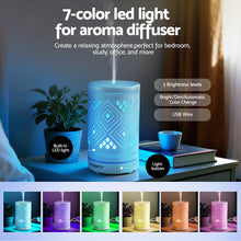 Load image into Gallery viewer, Devanti Ultrasonic Aroma Diffuser Aromatherapy 100ml LED Lights Iron Humidifier Forest