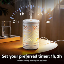 Load image into Gallery viewer, Devanti Ultrasonic Aroma Diffuser Aromatherapy 100ml LED Lights Iron Humidifier Forest