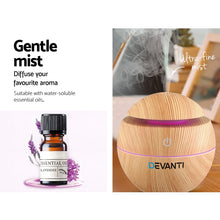 Load image into Gallery viewer, Devanti Aroma Diffuser Aromatherapy Light Wood 130ml