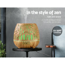Load image into Gallery viewer, Devanti Aroma Diffuser Aromatherapy Wood Grain 400ml