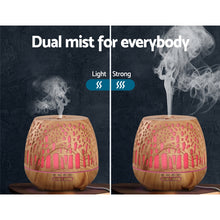 Load image into Gallery viewer, Devanti Aroma Diffuser Aromatherapy Wood Grain 400ml