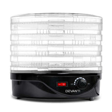 Load image into Gallery viewer, Devanti 5 Trays Food Dehydrator Fruit Dehydrators Pet Beef Jerky Dryer Black