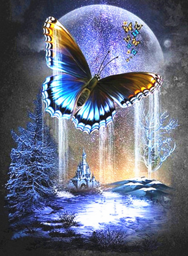 5D Diamond Painting - Butterfly Moon