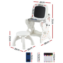 Load image into Gallery viewer, Keezi Kids Table and Chair Set 2 in 1 Easel Desk Stool w/ LCD Writing Tablet