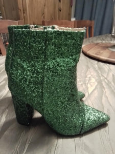 Carolyn Farr - Green Glitter Boots 23/7