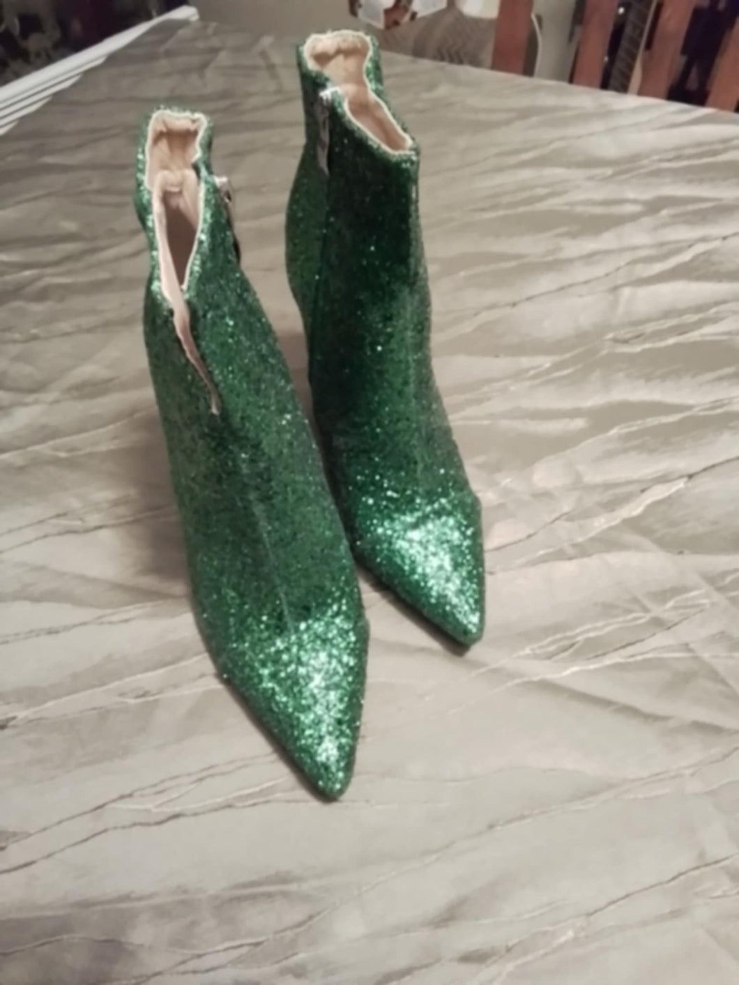 Carolyn Farr - Green Glitter Boots 23/7