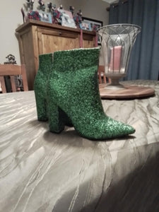 Carolyn Farr - Green Glitter Boots 23/7