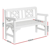 Load image into Gallery viewer, Gardeon Outdoor Garden Bench Wooden Chair 2 Seat Patio Furniture Lounge White