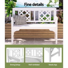 Load image into Gallery viewer, Gardeon Outdoor Garden Bench Wooden Chair 2 Seat Patio Furniture Lounge White