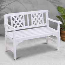 Load image into Gallery viewer, Gardeon Outdoor Garden Bench Wooden Chair 2 Seat Patio Furniture Lounge White