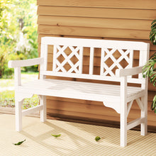 Load image into Gallery viewer, Gardeon Outdoor Garden Bench Wooden Chair 2 Seat Patio Furniture Lounge White
