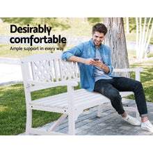 Load image into Gallery viewer, Gardeon Outdoor Garden Bench Wooden Chair 3 Seat Patio Furniture Lounge White