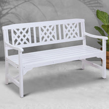 Load image into Gallery viewer, Gardeon Outdoor Garden Bench Wooden Chair 3 Seat Patio Furniture Lounge White