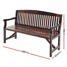 Load image into Gallery viewer, Gardeon 5FT Outdoor Garden Bench Wooden 3 Seat Chair Patio Furniture Charcoal