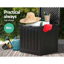 Load image into Gallery viewer, Gardeon Outdoor Storage Box 80L Container Lockable Garden Toy Tool Shed Black