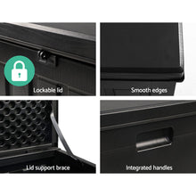 Load image into Gallery viewer, Gardeon Outdoor Storage Box 80L Container Lockable Garden Toy Tool Shed Black