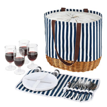 Load image into Gallery viewer, Alfresco 4 Person Picnic Basket Bag Set Wooden Blanket Cooler Outdoor Insulated