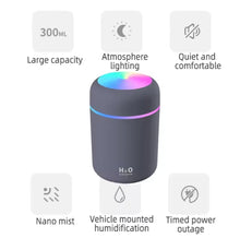 Load image into Gallery viewer, 300ml Mini Portable Ultrasonic Air Humidifer/Oil Diffuser - USB Mist Maker