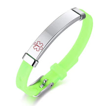 Load image into Gallery viewer, Personalized Assorted Coloured Medical Alert ID Bracelets for Kids and Adults
