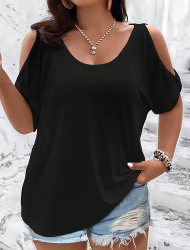 Womens Cold Shoulder Loose Fit Blouse