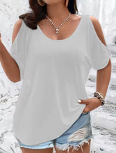 Load image into Gallery viewer, Womens Cold Shoulder Loose Fit Blouse