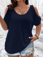 Load image into Gallery viewer, Womens Cold Shoulder Loose Fit Blouse