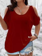 Load image into Gallery viewer, Womens Cold Shoulder Loose Fit Blouse