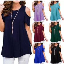 Load image into Gallery viewer, Solid Off-the-Shoulder Basic Tops