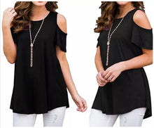 Load image into Gallery viewer, Solid Off-the-Shoulder Basic Tops