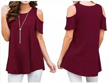 Load image into Gallery viewer, Solid Off-the-Shoulder Basic Tops