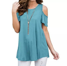 Load image into Gallery viewer, Solid Off-the-Shoulder Basic Tops