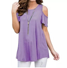 Load image into Gallery viewer, Solid Off-the-Shoulder Basic Tops