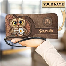 Load image into Gallery viewer, Womens Long Clutch/Purse/Wallet - Personalised Owl Print