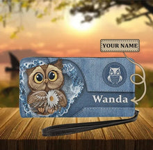 Load image into Gallery viewer, Womens Long Clutch/Purse/Wallet - Personalised Owl Print