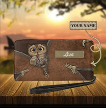 Load image into Gallery viewer, Womens Long Clutch/Purse/Wallet - Personalised Owl Print