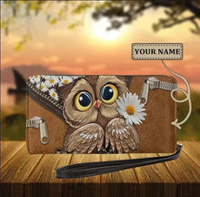 Load image into Gallery viewer, Womens Long Clutch/Purse/Wallet - Personalised Owl Print