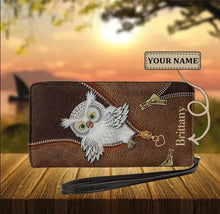 Load image into Gallery viewer, Womens Long Clutch/Purse/Wallet - Personalised Owl Print