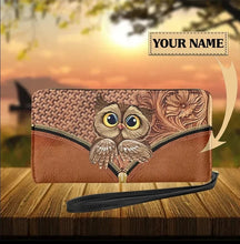 Load image into Gallery viewer, Womens Long Clutch/Purse/Wallet - Personalised Owl Print