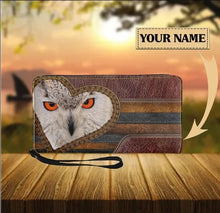 Load image into Gallery viewer, Womens Long Clutch/Purse/Wallet - Personalised Owl Print