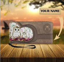 Load image into Gallery viewer, Womens Long Clutch/Purse/Wallet - Personalised Owl Print