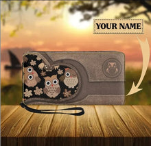 Load image into Gallery viewer, Womens Long Clutch/Purse/Wallet - Personalised Owl Print