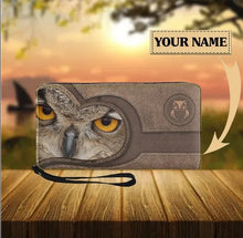 Load image into Gallery viewer, Womens Long Clutch/Purse/Wallet - Personalised Owl Print