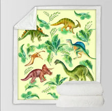 Laden Sie das Bild in den Galerie-Viewer, Soft &amp; Cozy Kids Dinosaur Plush Sherpa Blanket