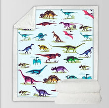 Cargar imagen en el visor de la galería, Soft &amp; Cozy Kids Dinosaur Plush Sherpa Blanket