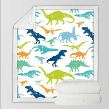 Cargar imagen en el visor de la galería, Soft &amp; Cozy Kids Dinosaur Plush Sherpa Blanket