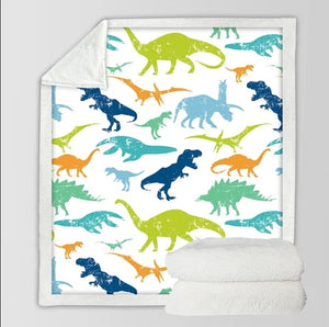 Soft & Cozy Kids Dinosaur Plush Sherpa Blanket